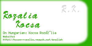 rozalia kocsa business card